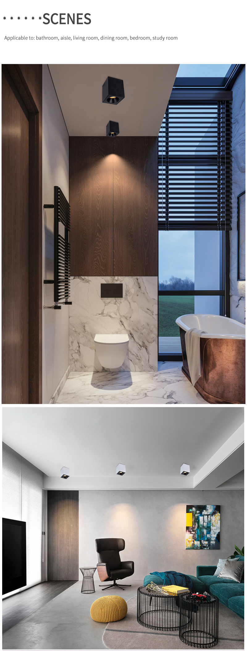 Gu10 Hotel Project Waterproof Ip65 Square Surface Mounted Led Downlights