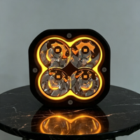 Phare de travail LED carré de 5 pouces 40W avec DRL ambre, étanche IP67, 12-48V, lampe auxiliaire pour voiture tout-terrain, camion, chariot élévateur