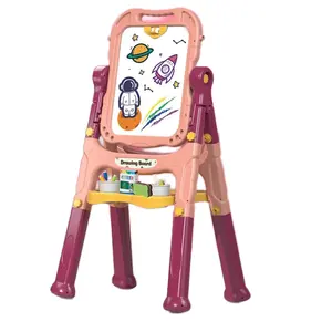 Tablero de dibujo magnético de doble cara para niños Unisex tablero de aprendizaje de escritura de grafiti borrable con soporte para uso doméstico bebés