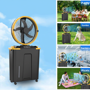 Ventilateur solaire portable avec réservoir d'eau de 22 L et batterie au lithium 11,1 V 3600 mAh pour activités domestiques, extérieures, course à pied et salle de sport - Product Image 1