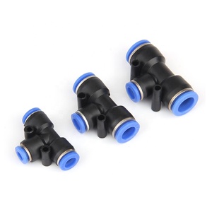 가스 파이프 커넥터 퀵 인서트 퀵 커넥터 Pu 스트레이트 Pv 벤트 페그 티 감소 직경 Py 공압 커넥터 - Product Image 2