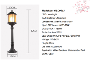 Ancienne Lanterne De Style E27 10W <span class=keywords><strong>lampadaire</strong></span> Jardin Pelouse lumière Extérieure - Product Image 2