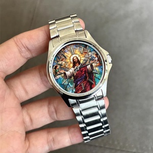 Reloj de Cuarzo Personalizado de Alta Gama con Esfera con Imagen de Jesús, Cristal de Zafiro, Reloj de Buceo Automático Resistente al Agua, Esfera Única con Imagen de Jesús - Product Image 5
