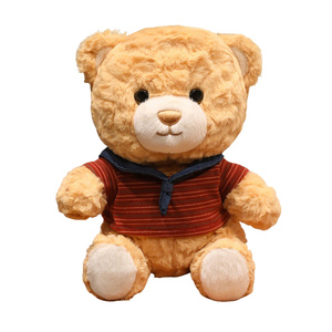 Orsacchiotto Carino e Riccio con Tre Magliette da Marinaio, Tessuto Morbido, Imbottitura in Cotone PP, Compagno Accogliente e Regalo Dolce per Bambini e Bambine - Product Image 1
