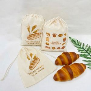 Sac de conservation du pain en coton biologique de qualité alimentaire personnalisé avec cordon de serrage, sac à pain en coton réutilisable - Product Image 4