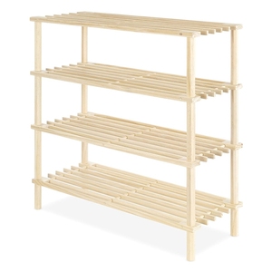 Gỗ Tier Kệ Giày giá lưu trữ Organizer Tủ 4 Tier thiết kế hiển thị cho tủ quần áo phòng khách - Product Image 1