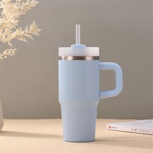 Stainless Steel <b>Kids</b> 14oz Vacuum Drinking Tumbler with Straw Lid Handle Portable Travel Cup - Product Image 2