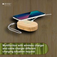 Kit de câbles de voyage en bambou 2 en 1, chargeur sans fil de type C, câble de charge USB, câble de données