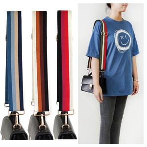 Meetee B-J034 5cmキャンバスウェビングカラーストライプリボン減圧調節可能なハンドバッグストラップ - Product Image 1