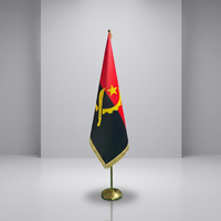 2026 En promotion Grand drapeau de bureau à fanion avec support en acier inoxydable 150x100cm en double satin durable anti-plis GPO/NGO pour intérieur