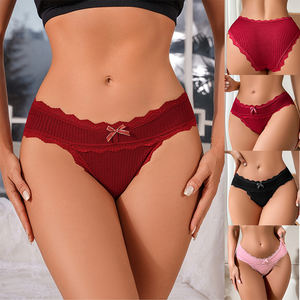 Venta al por Mayor de Bragas y Calzones sin Costuras para Dama, Éxito de Ventas, Ropa Interior Cómoda y Transpirable para Uso Diario con Lazo y Encaje Acanalado - Product Image 2