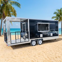 Remorque alimentaire mobile de 19 pieds personnalisable avec réfrigérateur et congélateur, résistante à la rouille, garantie 1 an