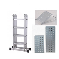 Escalera plegable multiusos de aluminio de 4*5 pasos EN131 Escalera de combinación plegable para uso doméstico