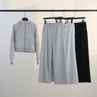 Ensemble de veste polaire décontractée en tricot doux et écologique pour femme, avec sweat à capuche zippé oversize – Vente en gros
