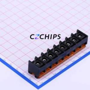 HB9500M-9.5-8P Barrier Terminal Block Through hole Component (THT),P=9.5mm Connector With Cover Plate 9.5mm 1x8P Straight Pin - Product Image 2