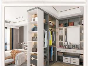 Ensemble de placards de chambre à coucher sur mesure haut de gamme, semi-ouverts, modulaires, en forme de coin, pour la maison et la villa - Product Image 5