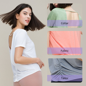 Thiết Kế Mới Yoga Hàng Đầu Của Phụ Nữ Tùy Chỉnh Chất Lượng Cao Nhanh Chóng Khô Thoáng Khí Hoạt Động Trọng Lượng Nhẹ Rắn Hàng Đầu Với Mở Lại - Product Image 3