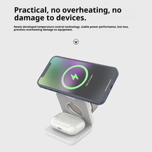 Cargador Inalámbrico Magnético Tres en Uno para Reloj, Auriculares y Teléfono Móvil. Cargador Inalámbrico para <span class=keywords><strong>Base</strong></span> <span class=keywords><strong>de</strong></span> <span class=keywords><strong>Carga</strong></span>. - Product Image 4