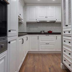 Modern Design <strong>Kitchen</strong> Pantry <strong>Cabinet</strong> Sets Solid <strong>Wood</strong> Stainless Steel Panel Accessories Durable Stylish <strong>Kitchen</strong> Storage Solution