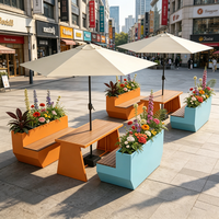 Meubles combinés élégants et résistants aux intempéries avec jardinière pour les loisirs en plein air, les moments de détente et les contextes commerciaux