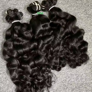 Extensiones de <span class=keywords><strong>Cabello</strong></span> Humano Natural Ondulado y Rizado de Camboya/Vietnam/Birmania/India, <span class=keywords><strong>con</strong></span> Cutícula Alineada - Product Image 6