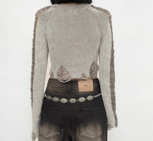 PEEQI <span class=keywords><strong>Style</strong></span> Automne-Hiver, Ensemble Deux Pièces <span class=keywords><strong>Streetwear</strong></span> <span class=keywords><strong>Femme</strong></span>, Nouvelle Tenue, Pull en Tricot Ajouré et Short en PU, Ensemble Deux Pièces <span class=keywords><strong>Femme</strong></span> - Product Image 2