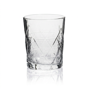 Set di 6 Pezzi di Bicchieri in Vetro Soffiato Trasparente Design Italiano |   Adatto alla lavastoviglie |   Design Moderno |    34,5 cl |   Motivo Geometrico - Product Image 1