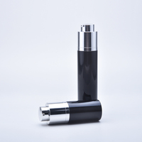 Emballage de bouteille de vaporisateur sans air de brume de tête de sérum de peau de lotion d'argent de 15ml 30ml 50ml, bouteille de pompe sans air de torsion cosmétique d'ABS PP PE