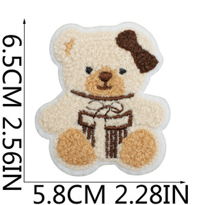Curly Bear Embroidery Cloth Stickers Chenille Embroidery Small <strong>Panda</strong> <strong>Patch</strong> Decoration lion Embroidered Fabric <strong>Patches</strong> for DIY - Product Image 2
