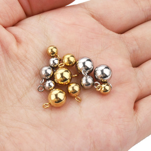 Stainless Steel Welded <b>Bead</b> Chain End Pendant <b>Beads</b> Round Solid Loose <b>Beads</b> DIY Jewelry Accessories Glossy Metal <b>Beads</b> - Product Image 3