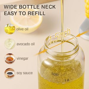 Round Shape PP Lid 600ml Eco-Friendly Oil <b>Spray</b> <b>Bottle</b> with Measure Pourer for Seasoning and Spice Storage - Product Image 6
