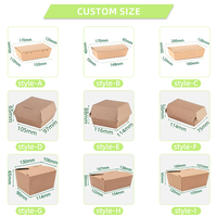 Caja para Hamburguesas de Cartón Corrugado, Diseño de Marca con Logotipo Personalizado, Ecológica, Hecha con Materiales Reciclados, Moderna, para Comida para Llevar