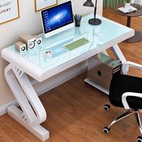 Bureau d'ordinateur compact moderne de haute qualité, écologique, avec plateau en verre, pour le bureau à domicile, durable, facile à assembler, taille normale pour ordinateurs portables