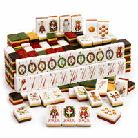 Coffret de Mahjong Américain Noël Casse-Noisette, Tuiles en Acrylique Gravées au Laser et Imprimées UV, Roi Souris, Fée Prune, Fêtes