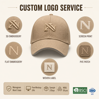 Casquette de baseball brodée avec monogramme lettre N personnalisée, en sergé de coton, 6 panneaux, réglable, unisexe, vente en gros, OEM, faible MOQ