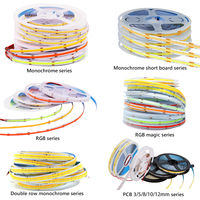 Bande LED COB RGB/RGBIC en gros de haute qualité en stock avec télécommande, indice de protection IP67, intensité variable, garantie de 3 ans