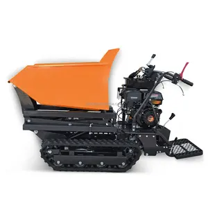 All Terrain 9.5 Hp Rubber Tracked Hydraulic Ce Approved Mini Power Wheel Barrow Muck Truck Garden Transporter Track Dumper