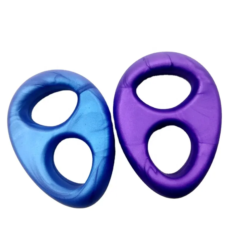 Amostras grátis New Pearlescent Color Teardrop Double Silicone Cock Ring para Masculino Delay Ejaculação