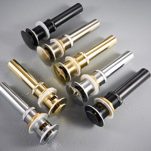 Colador de latón moderno para baño, accesorio de lavabo emergente, drenaje de residuos con desbordamiento - Product Image 2