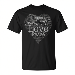 Camiseta Fruitage Of The Holy Spirit Heart Love, negra, unisex, talla para adultos M L XL, regalos religiosos para la iglesia, manga corta, cuello redondo - Product Image 2