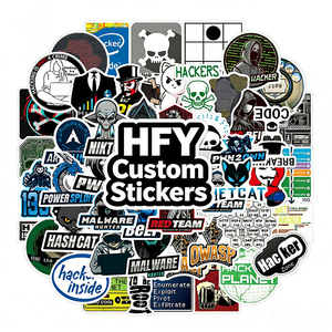 Pegatinas de PVC con Diseño Personalizado de Logotipo <span class=keywords><strong>Hacker</strong></span> Graffiti, Pegatinas Decorativas Impresas Brillantes y Mate, 50 Unidades al por Mayor - Product Image 1