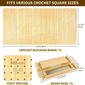 Planche à crocheter en bois avec crochets métalliques, pliable, pour la création de motifs floraux faits main, outils d'artisanat - Product Image 3