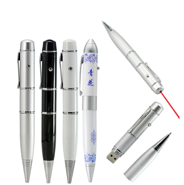 Usb Pointer Pen Custom Logo Usb Pendrive 8gb 16gb 32gb 64gb 128gb Usb 2.0 3.0 Pointer Ball Pen Mini Flash Drive