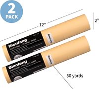 Rouleau de papier calque pour dessin, jaune canari, 12 pouces x 50 yards (lot de 2), 100 yards au total, surface lisse translucide