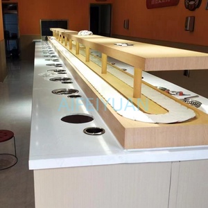 Yüksek kalite paslanmaz çelik konveyör bant beyaz suşi akıllı gıda teslimat ayarlanabilir hız restoranlar için yeni durum - Product Image 6