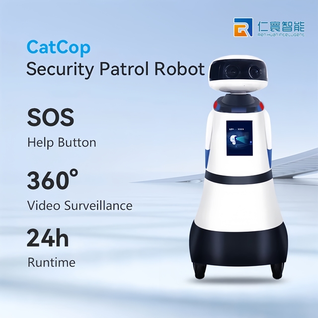 Renhuan Security Patrol Robot L4 Autonomous Driving All-time Imaging Suite Multi-Sensor Fusion Deep Learning IP57 Aluminum Alloy