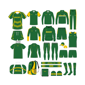 Akilex kustom rugby pria jersey desain klasik rajutan super kaus Wanita rugby celana pendek kaus polo rugby - Product Image 6