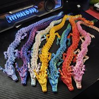 3D打印PLA水晶龙30厘米彩色创意儿童玩具，适合儿童，有趣且安全，动物恐龙动作玩偶礼物