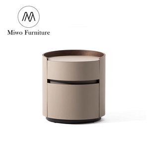 Mesitas de Noche Modernas para Dormitorio, Muebles de Lujo para Hotel, con Almacenamiento en Cuero, 2 Cajones, Mesa Auxiliar para Cama - Product Image 6