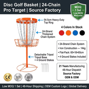 OEM ODM Cesto Portatile Professionale per <span class=keywords><strong>Disc</strong></span> <span class=keywords><strong>Golf</strong></span> con Catena a 24 Fili in Metallo, Resistente alla Ruggine, per Esterni, Spedizione Veloce - Product Image 5